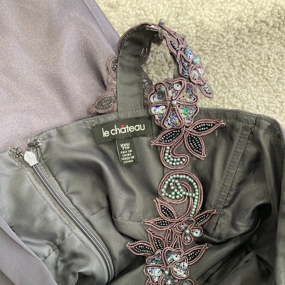 Purple-ish Grey Le Chateau Single Strap Dress - Picture 4 of 6